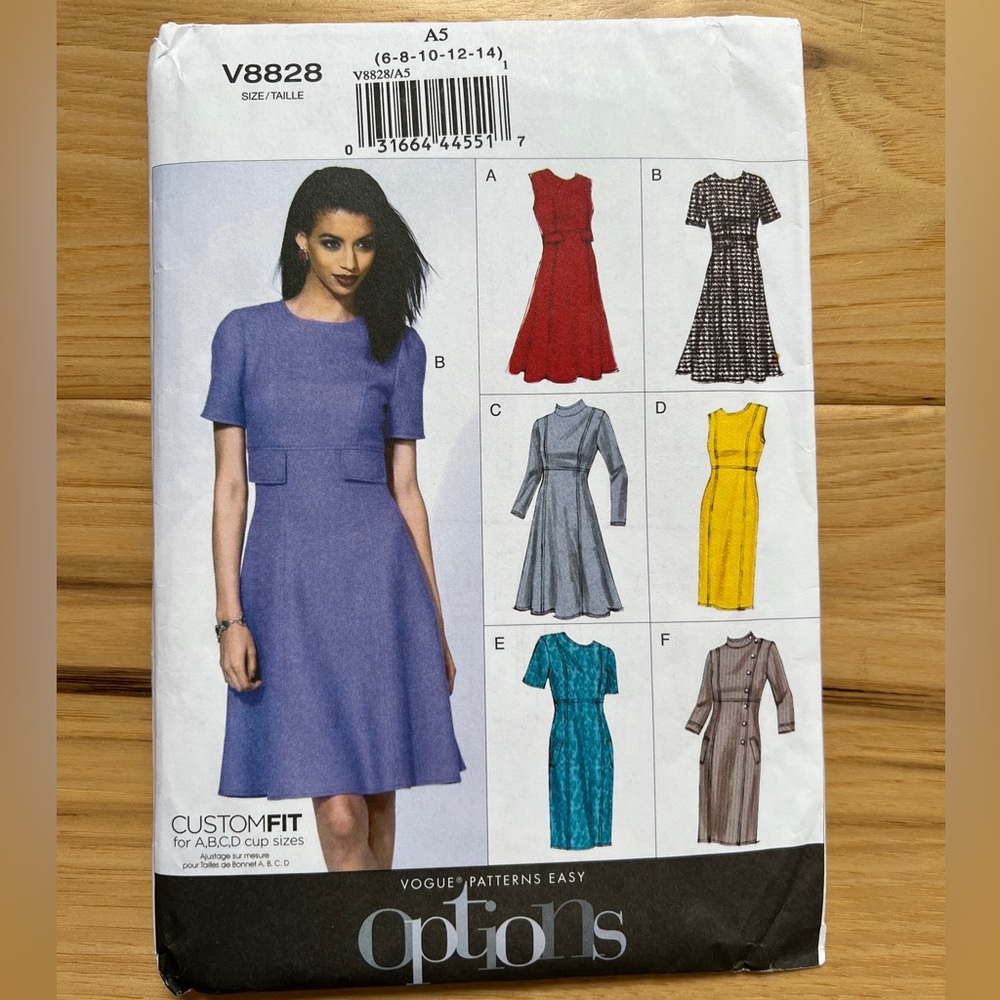 Vogue Pattern, Vogue 8828, Misses’ Dress